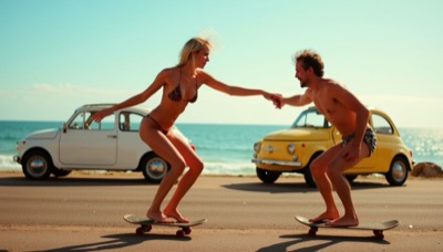 AI-generated film still from Me-Me exploring identity and unlived destinies in Milan